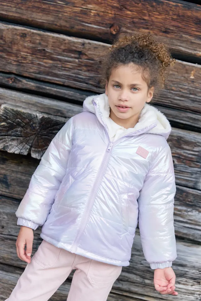 Bonton Moove dynejakke rosa iriserende