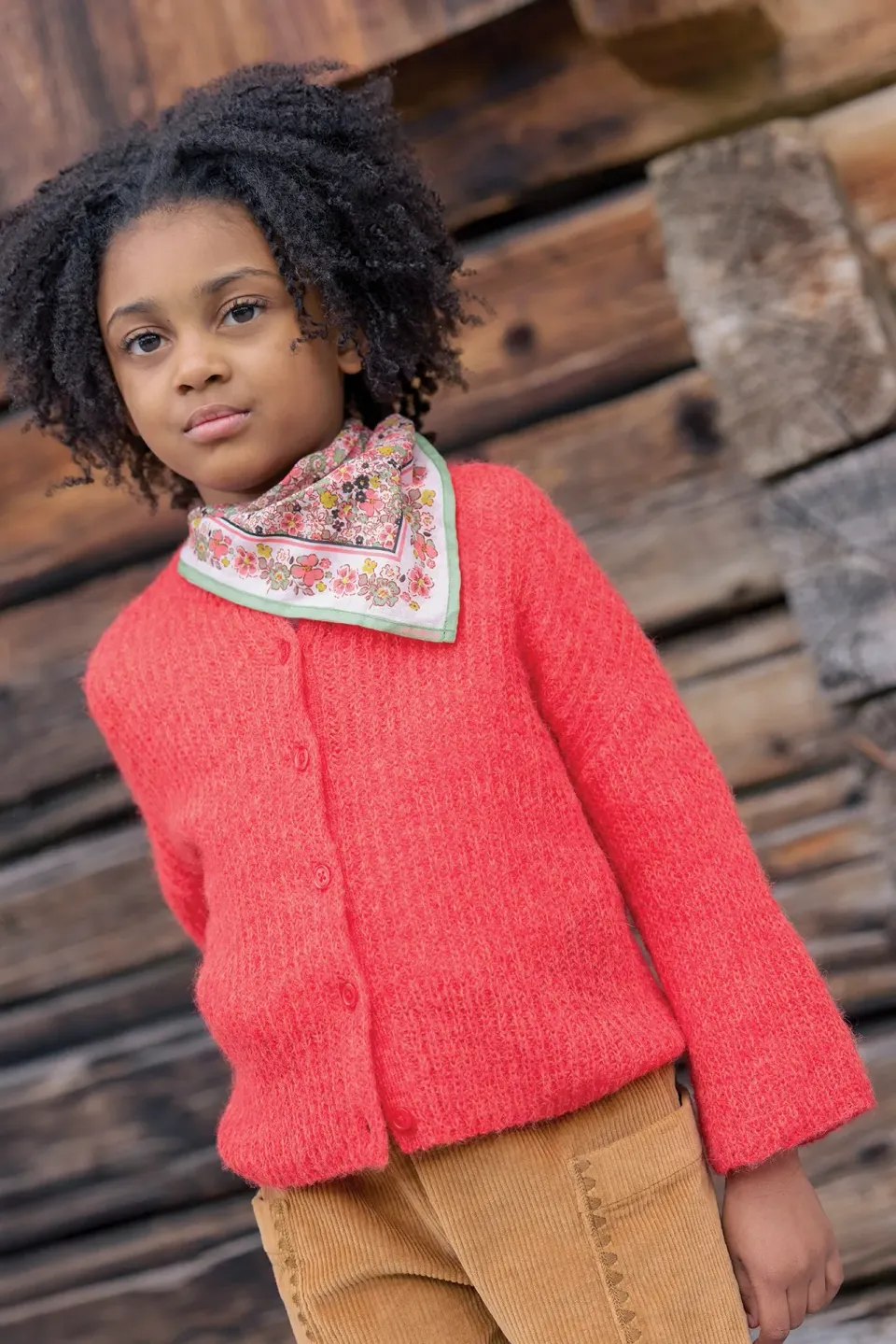 Bonton Lizbeth Red Flag cardigan rød rib