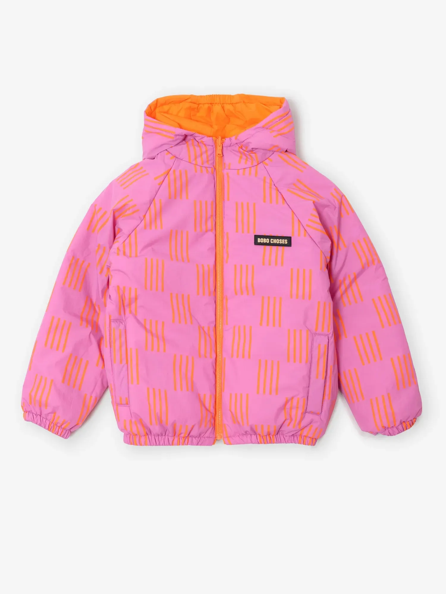 Bobo Choses Almost Moiré all over reversible anorak fuchsia