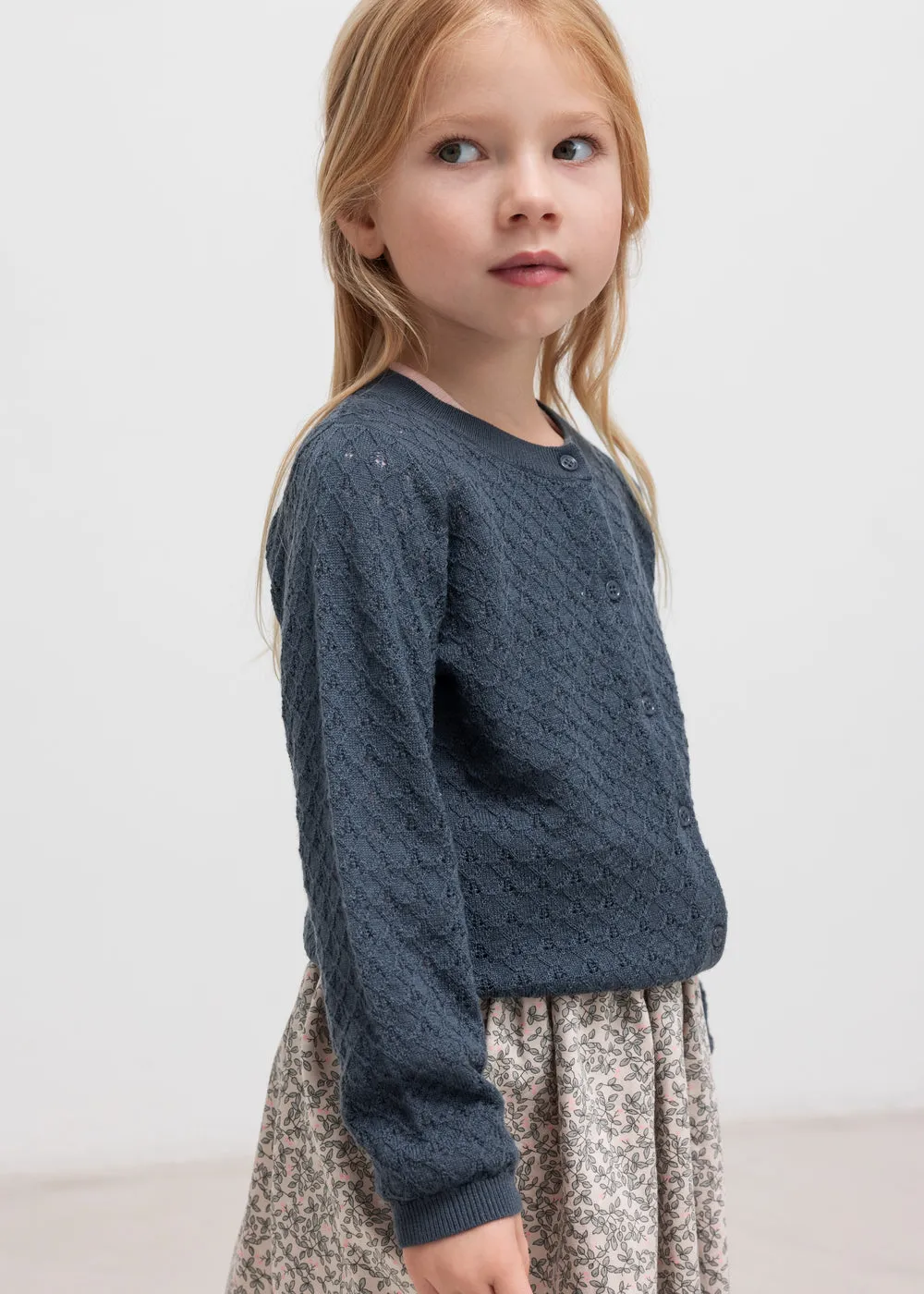 MarMar Tilda Blue Strikcardigan merino blonde