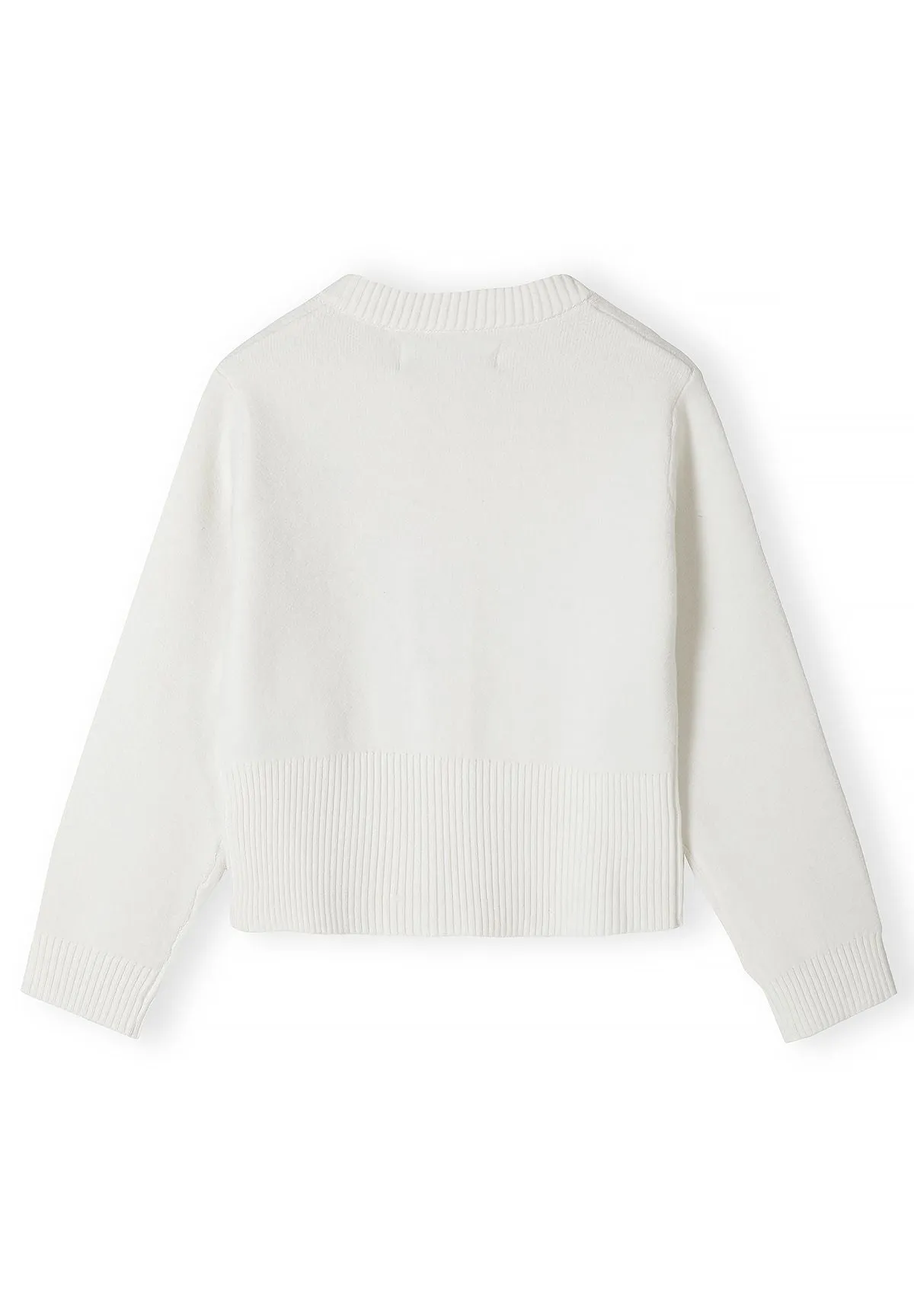 Minoti 45688 cardigan beige sløjfebroderi til piger