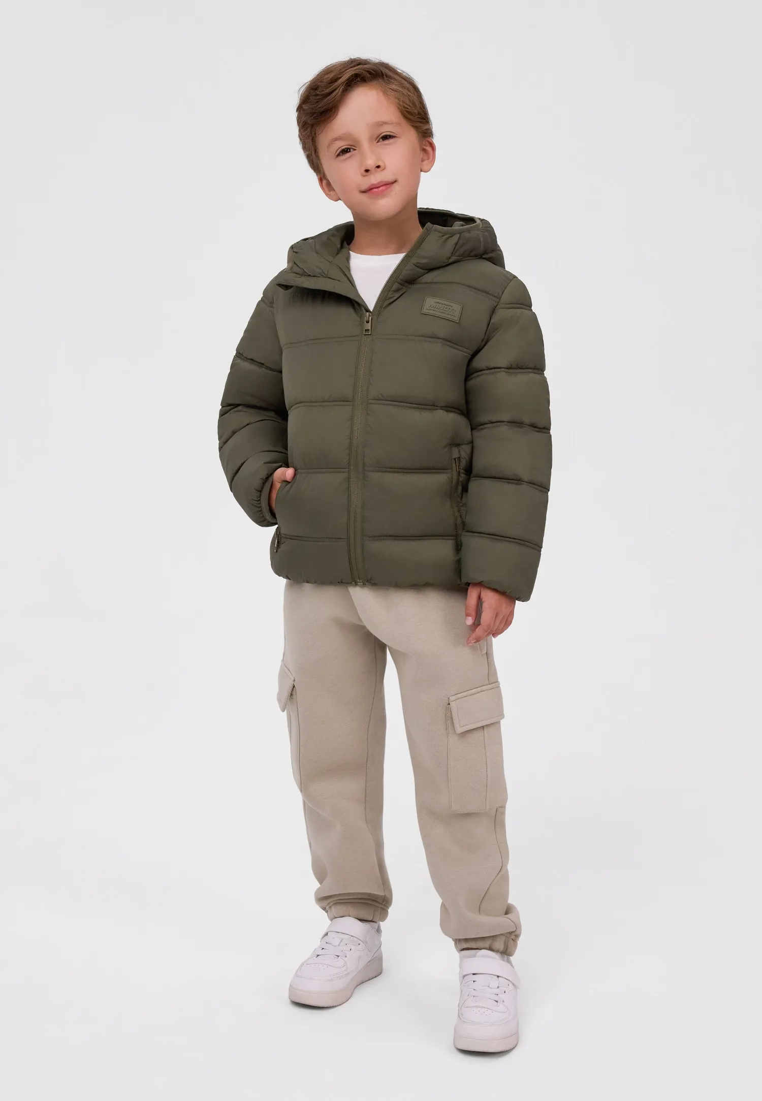 Minoti 45269 steppjakke khaki til drenge nylon
