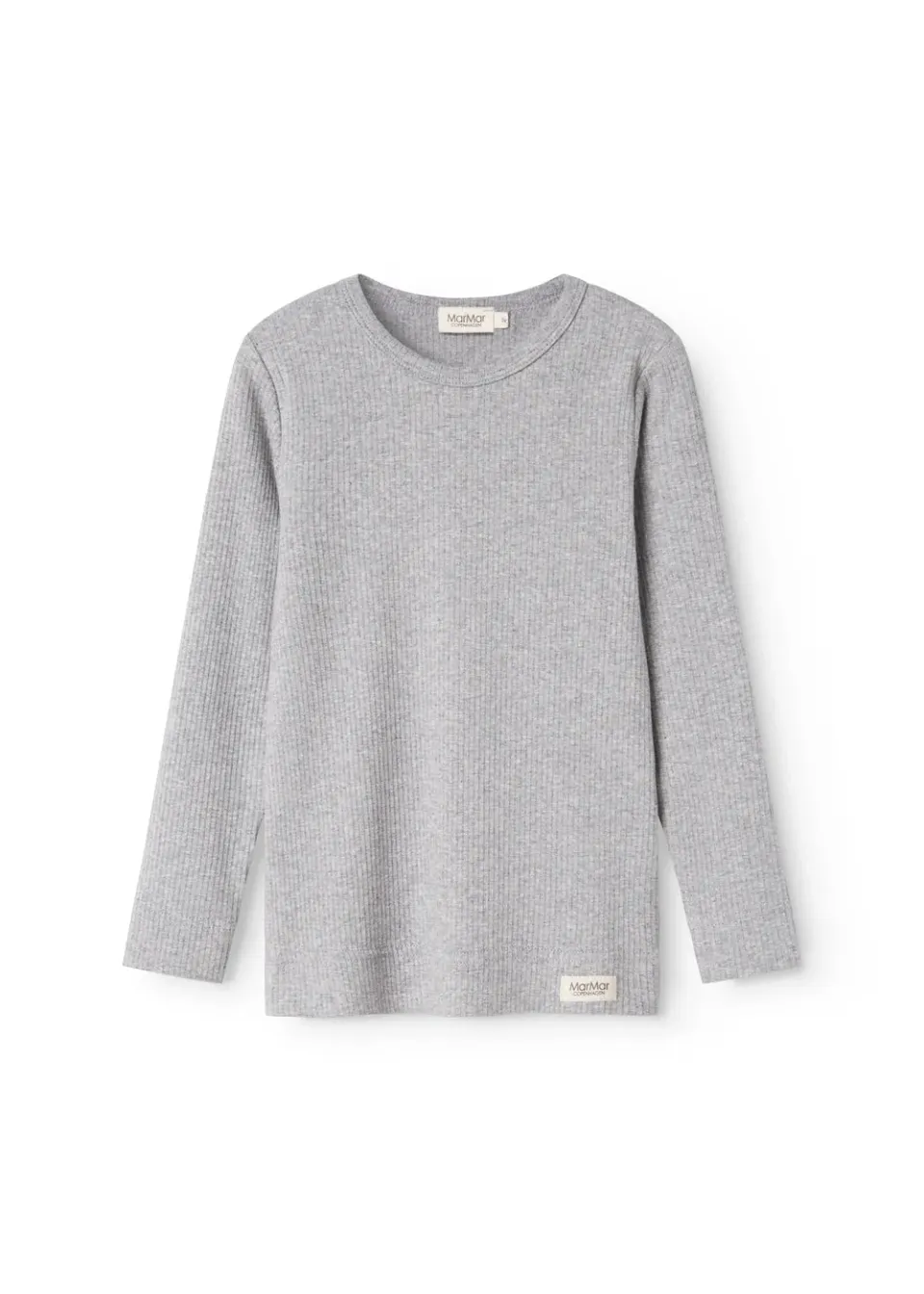 MarMar Plain Tee LS t-shirt Light Grey Melange modal