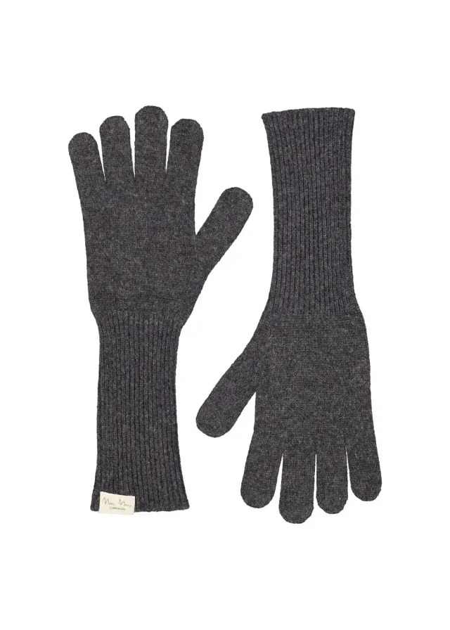 MarMar Copenhagen Aske Long W handsker Black Grey kashmir
