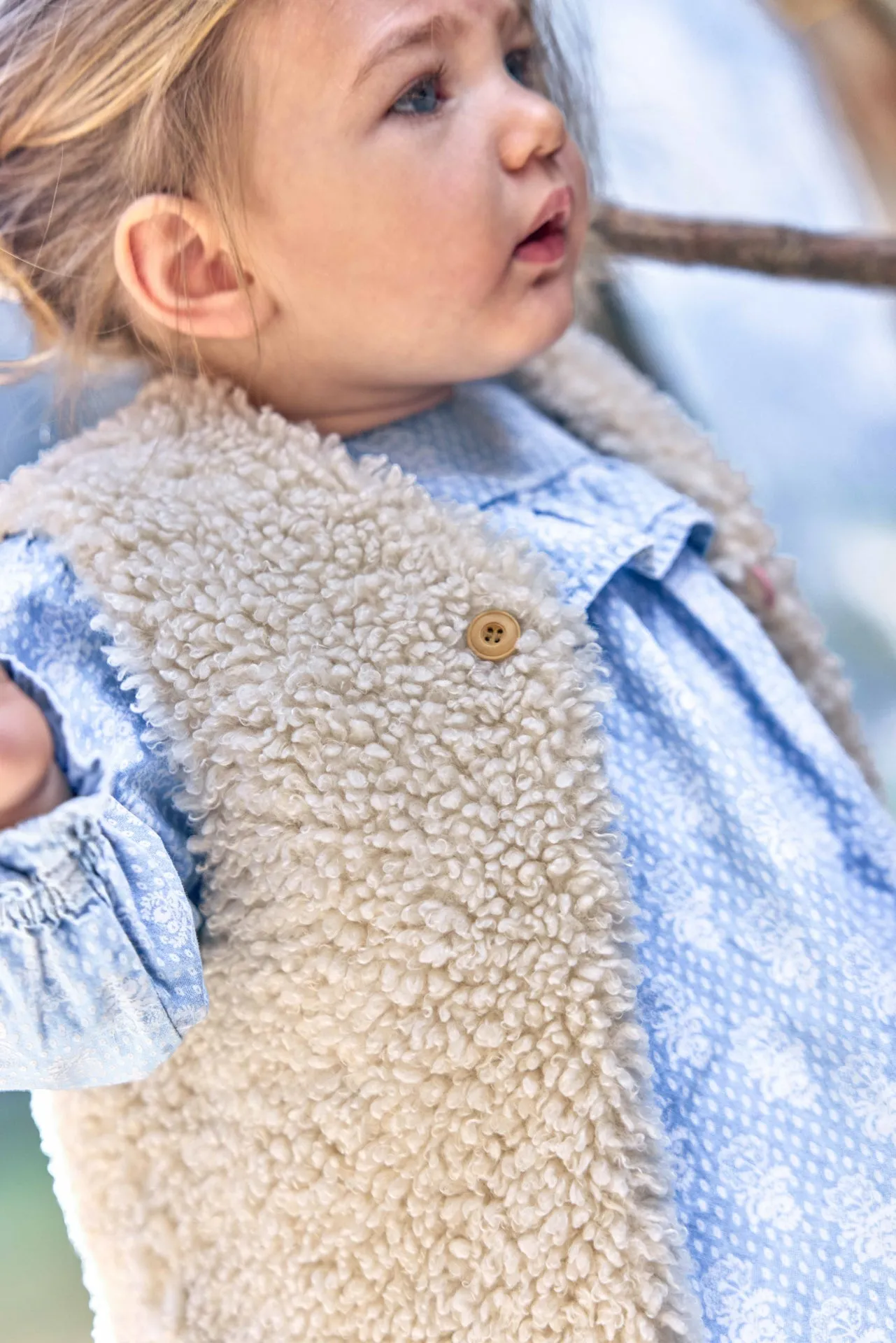 Bonton Beti Sherpa vest ecru teddy