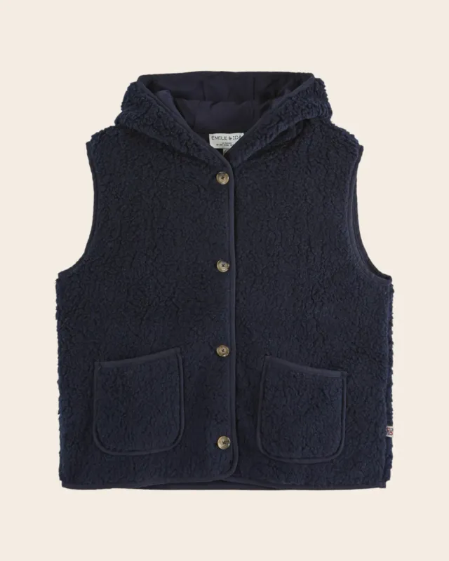 Emile et Ida Eclat vest marine dame hætte teddy