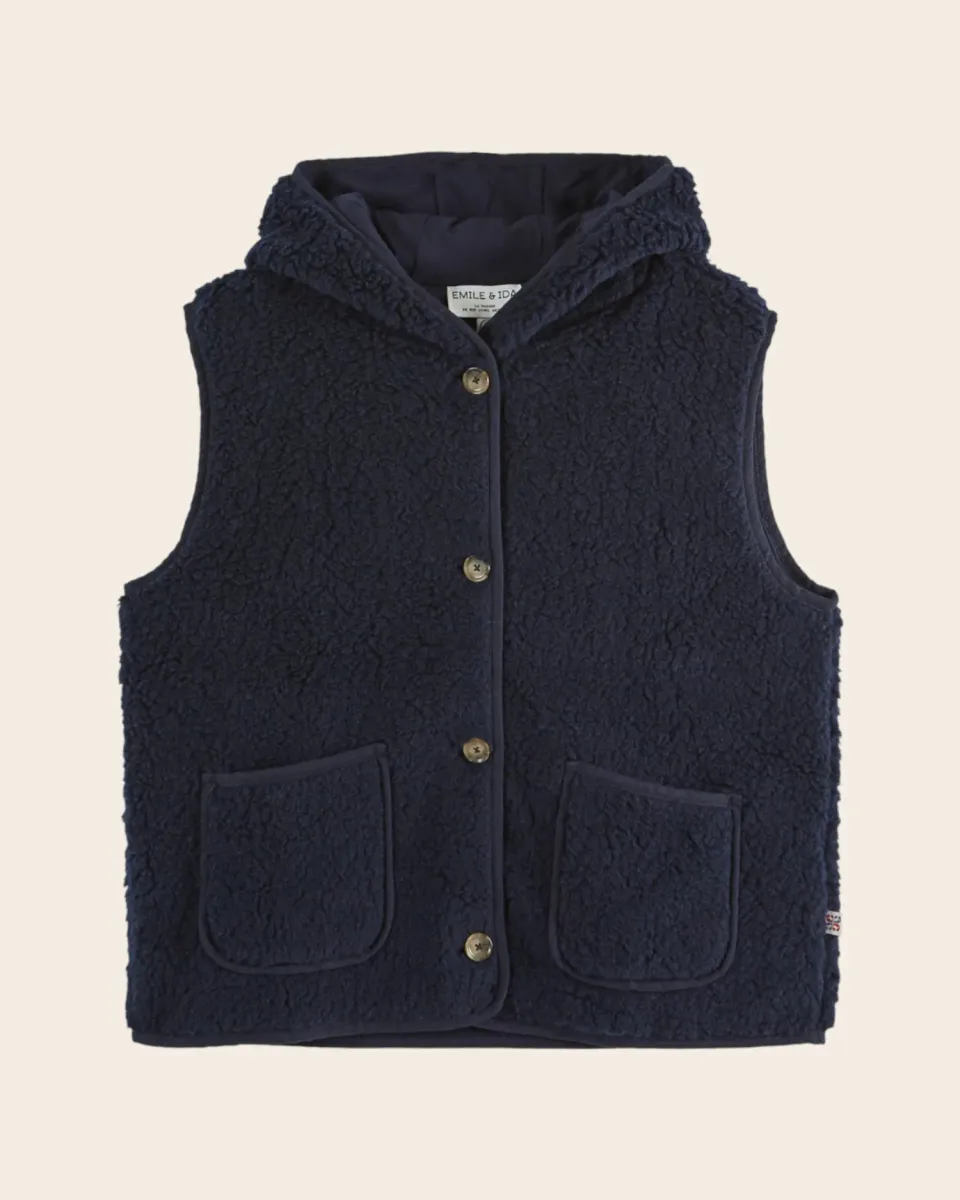 Emile et Ida Eclat vest marine dame hætte teddy