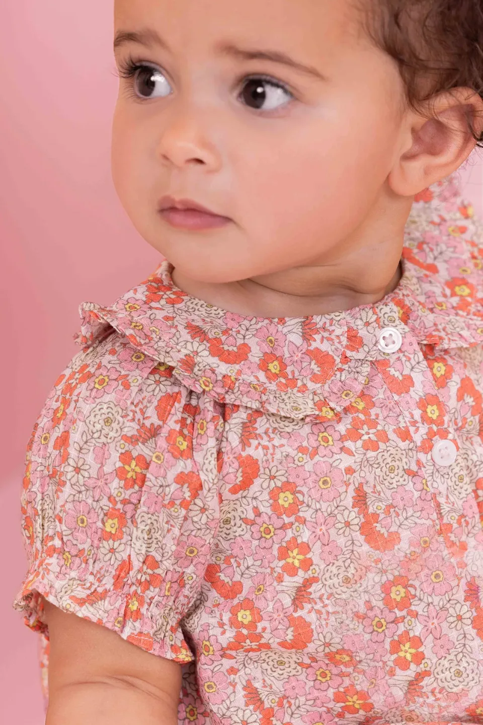 Bonton Aria skjorte blomstret bomuld vintage rose