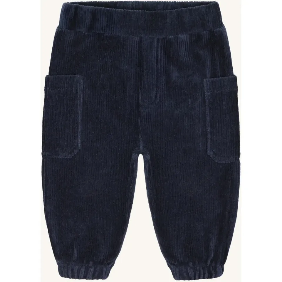 Hust & Claire Gus Ribbed velour joggingbukser More Navy