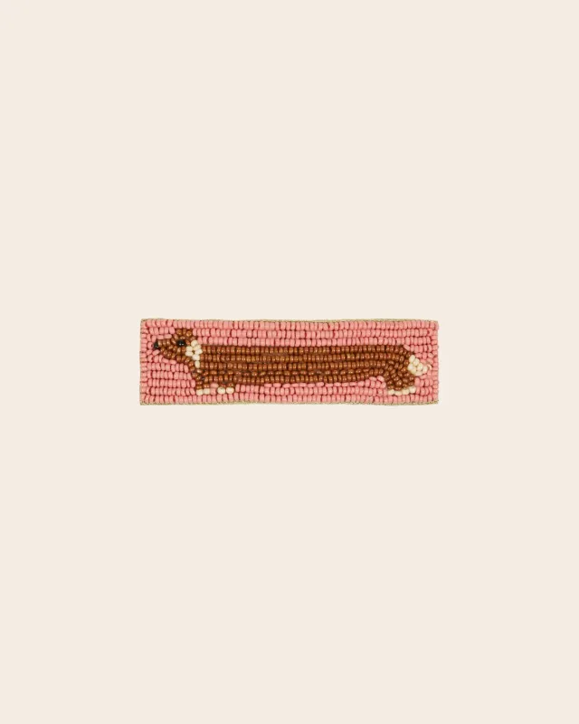 Emile et Ida Teckel perles hårspænde rosa 8 cm