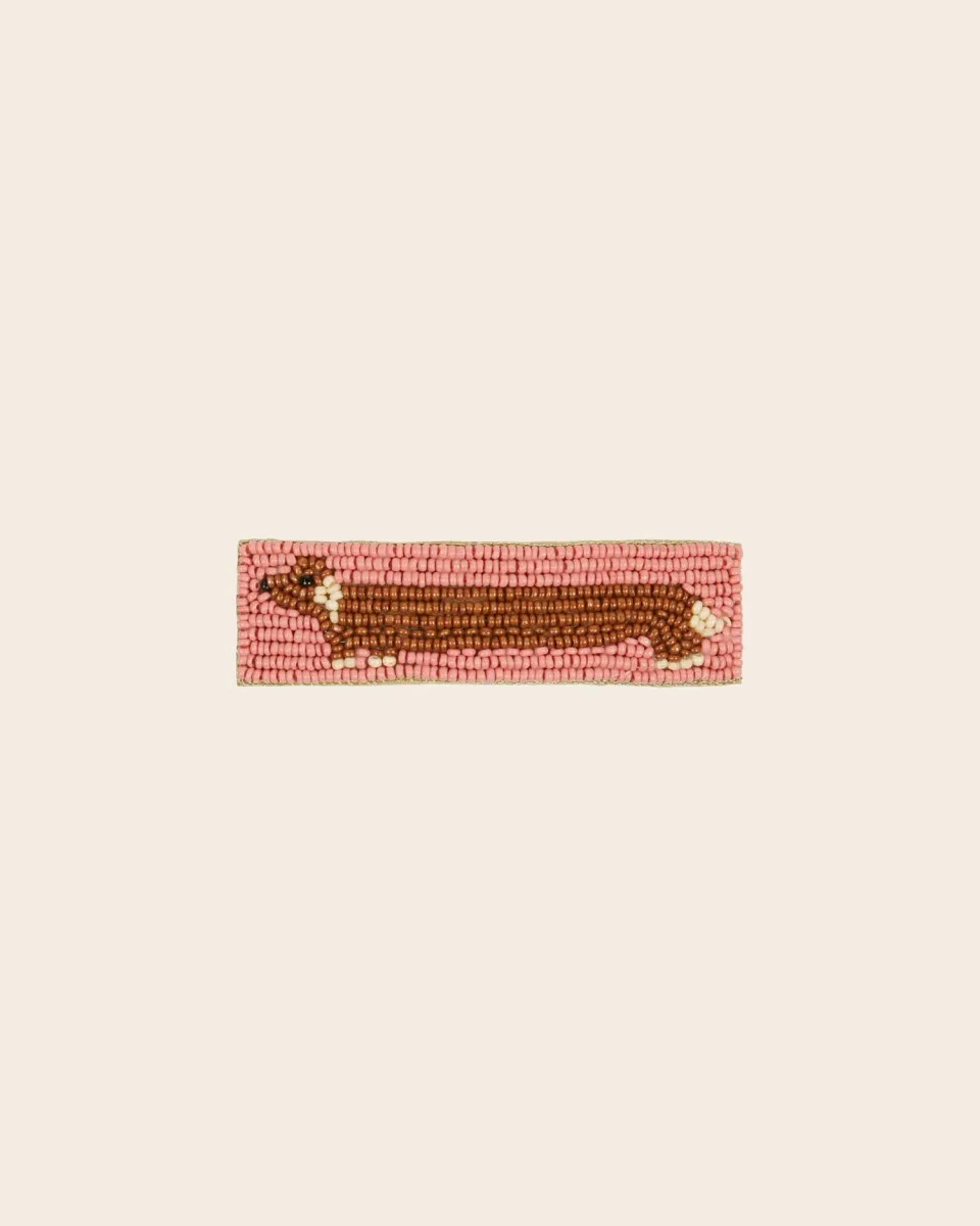 Emile et Ida Teckel perles hårspænde rosa 8 cm