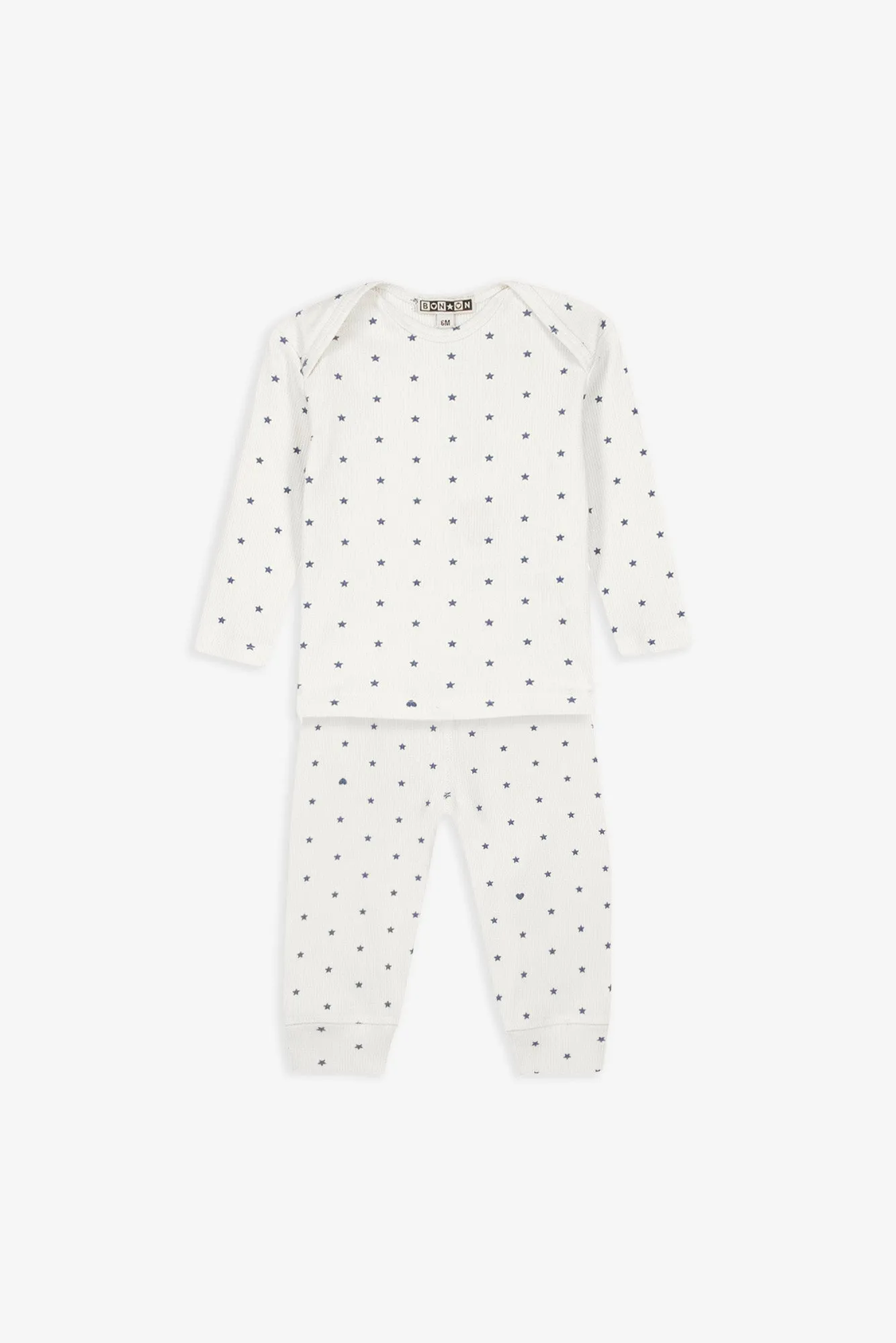 Bonton Patino Blue pyjamas bomuld blå stjerner