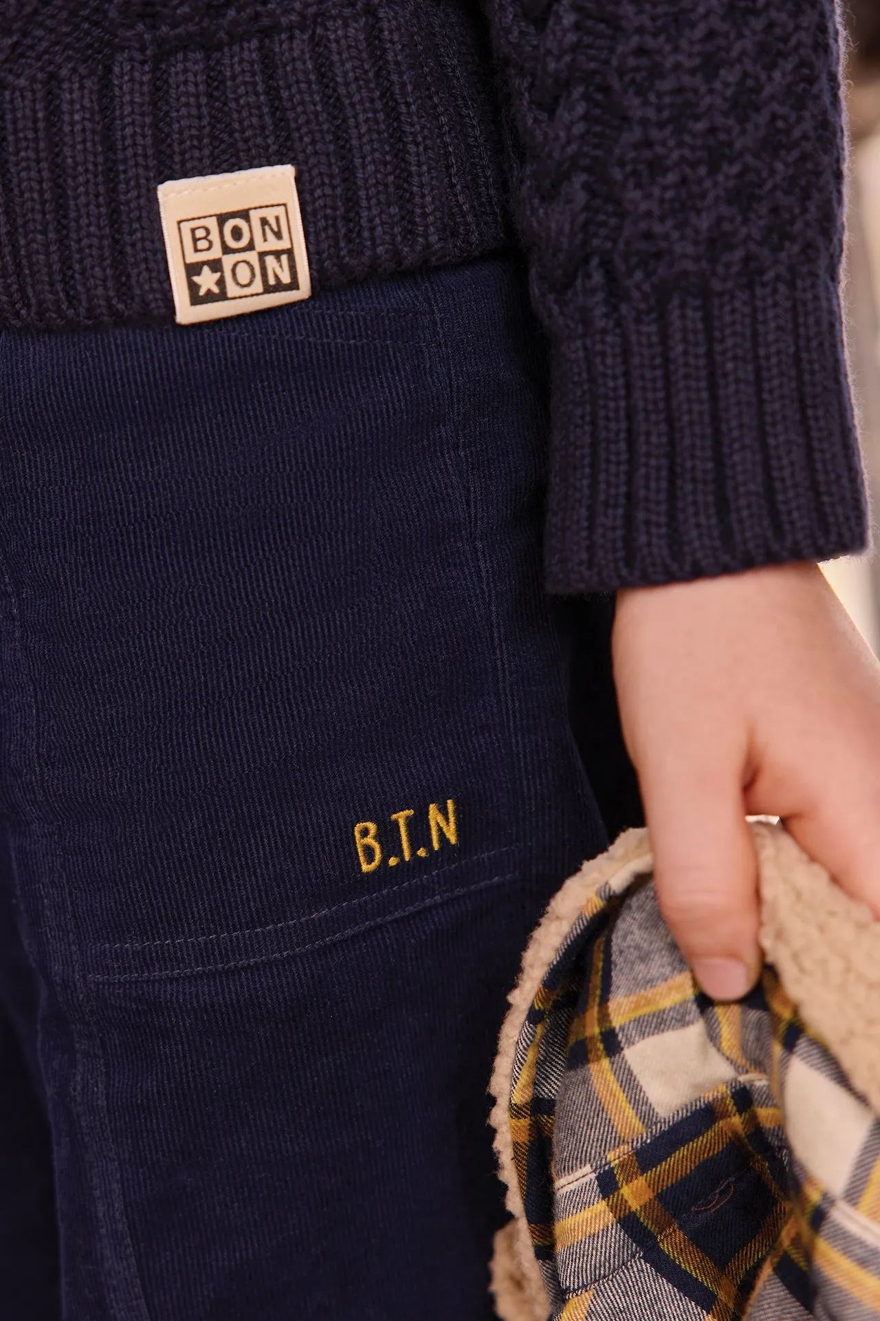 Bonton Patrick Sailor Blue veloursbukser