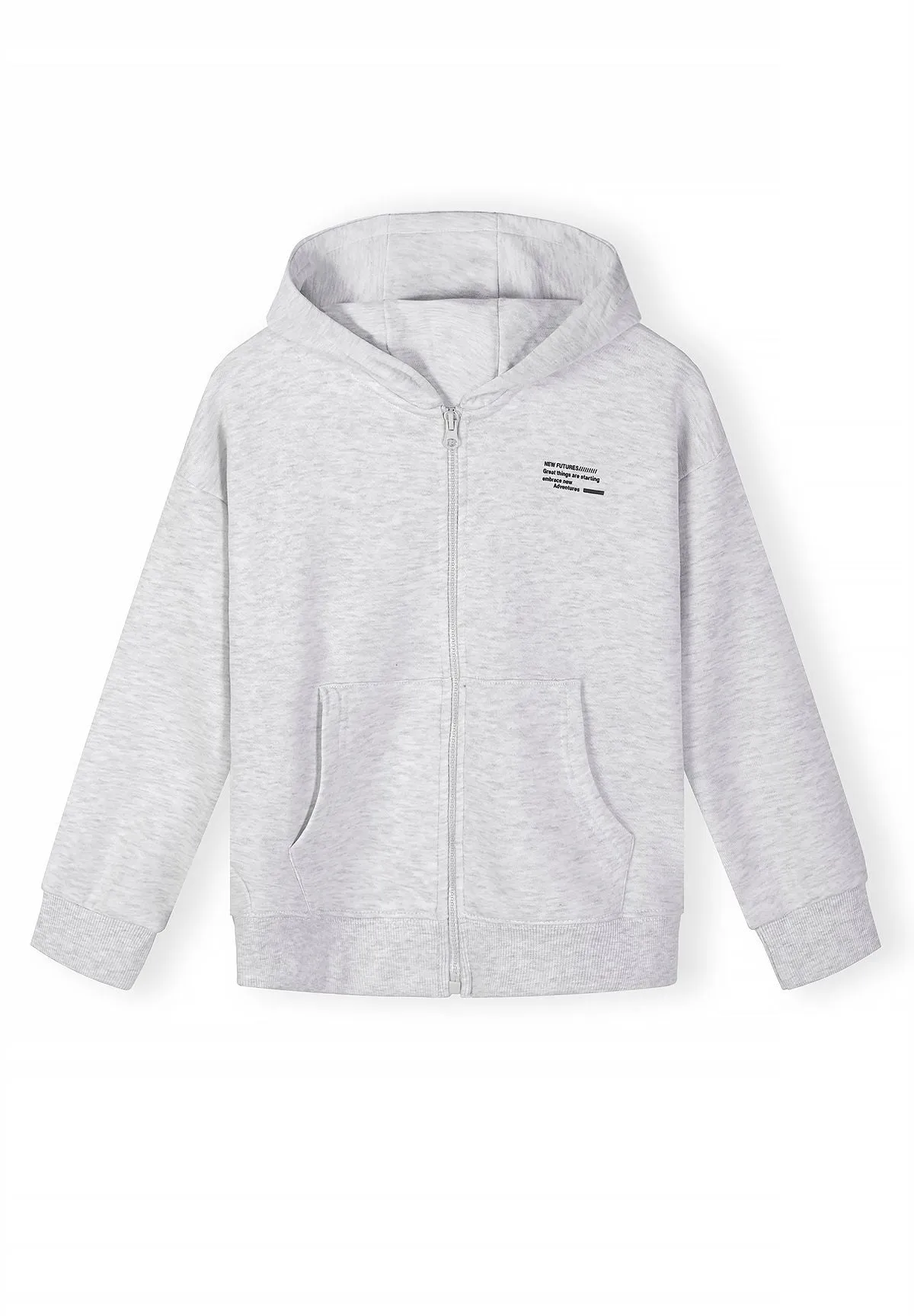 Minoti 44808 hoodie lynlås 2-pak grå petrol