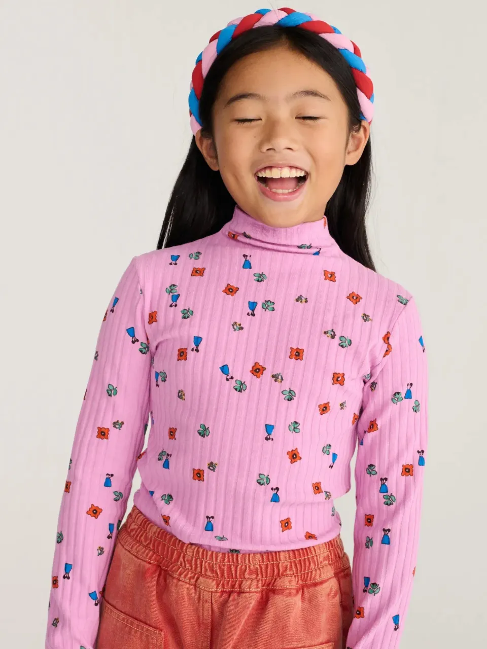 Bobo Choses Blossom T-shirt rullekrave lyserød bomuld