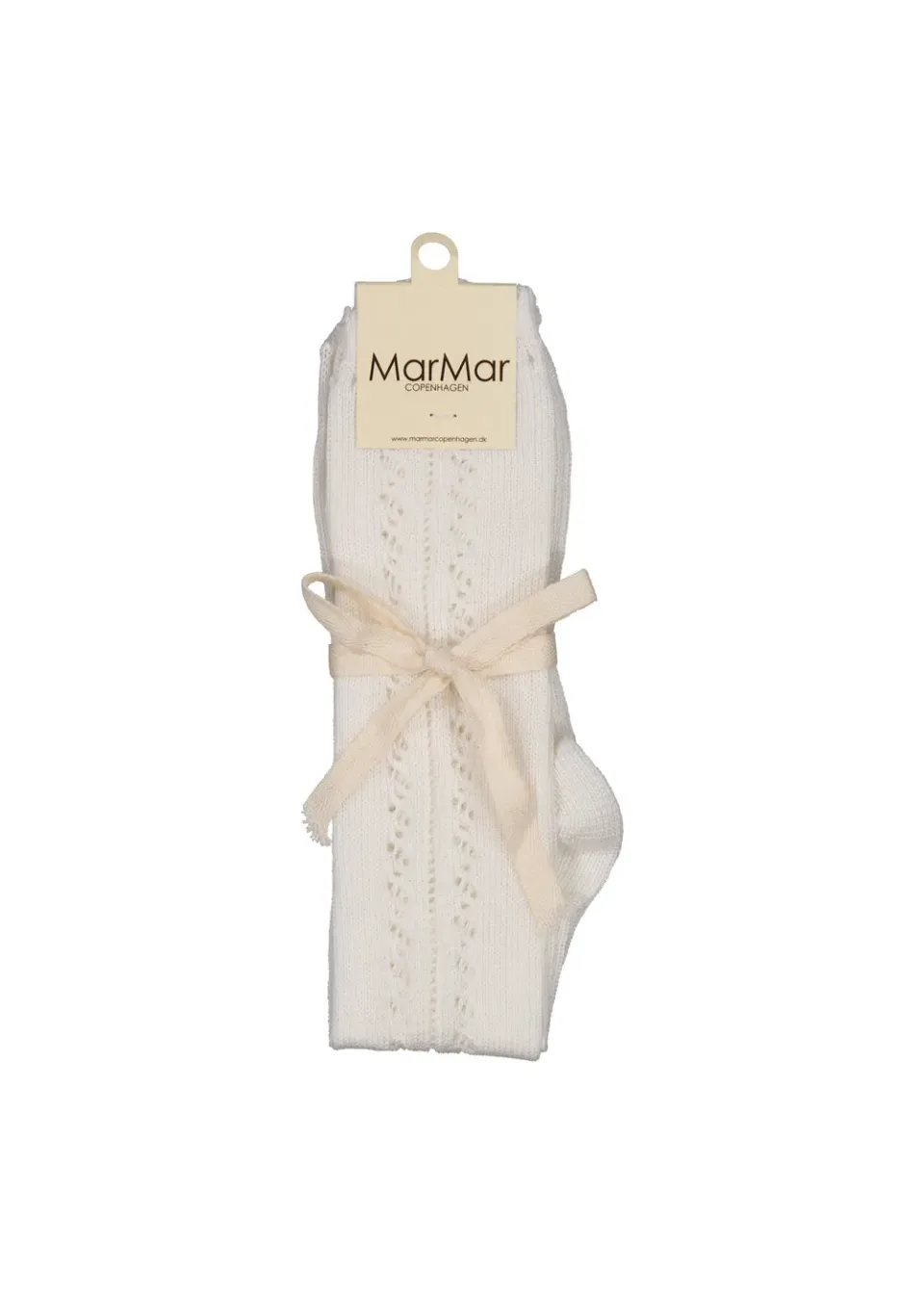 MarMar Knee Socks Pointelle knæstrømper Gentle White