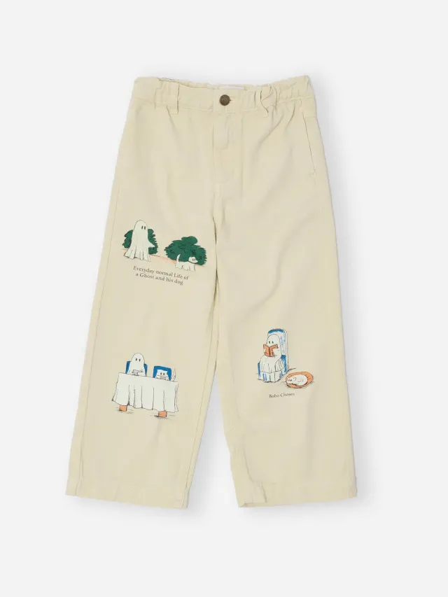 Bobo Choses Everyday Ghosts twill bukser 6-7 år hvide