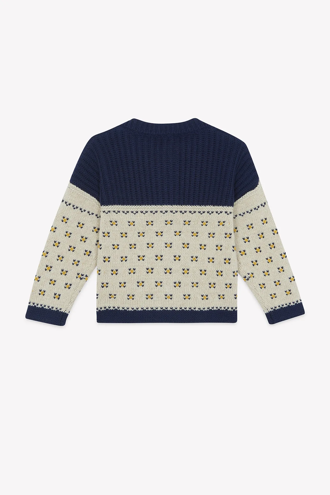 Bonton Pekin Blue Jacquard cardigan blå bomuld