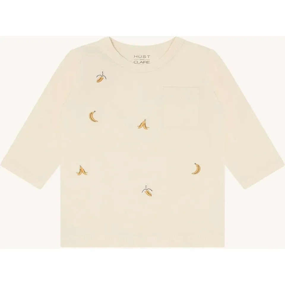 Hust & Claire August Bananas t-shirt Sandshell langærmet