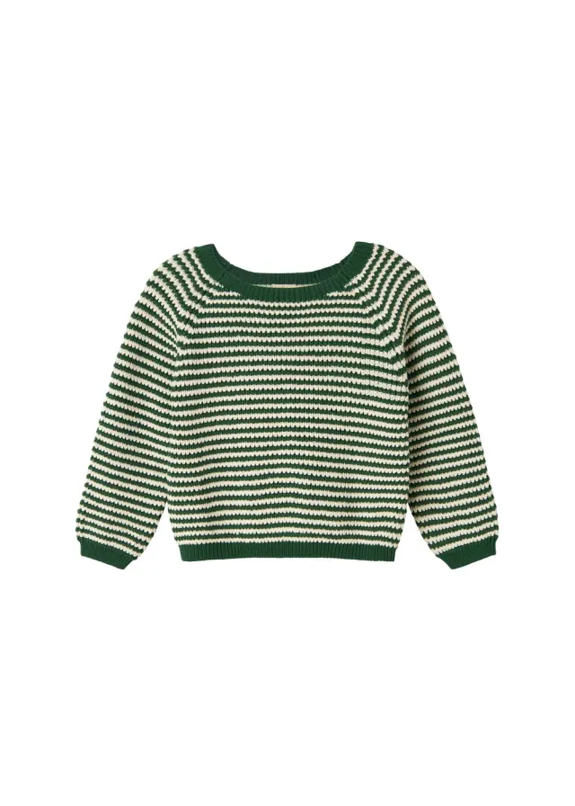 MarMar Torin striktrøje Garden Green Stripe økologisk