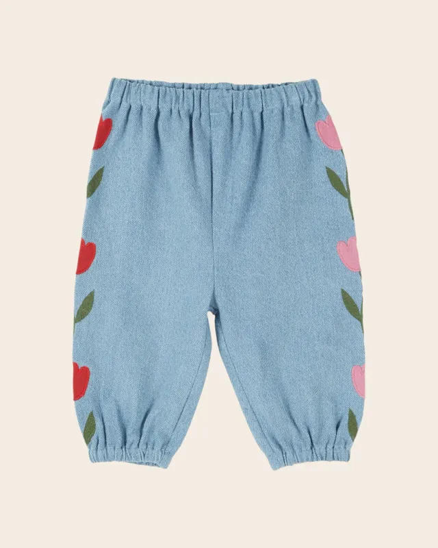 Emile et Ida babybukser denim lyseblå tulipan