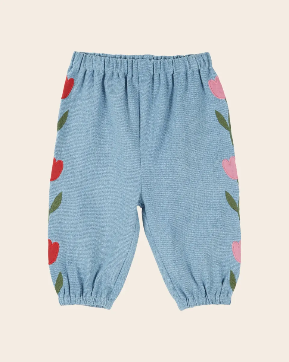 Emile et Ida babybukser denim lyseblå tulipan