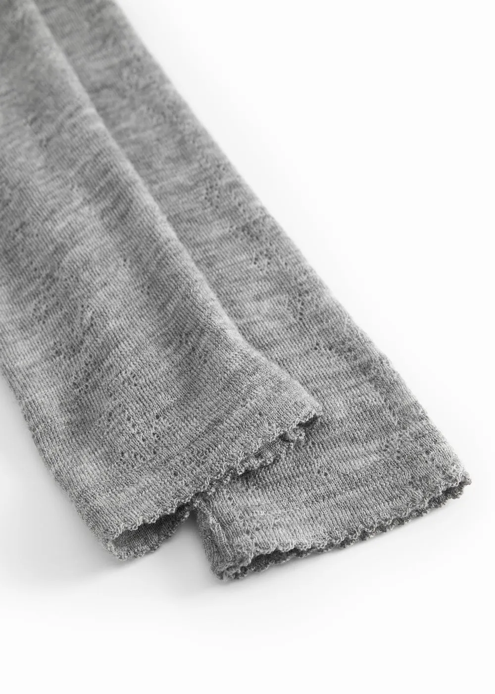 MarMar Leg leggings grey melange uld pointelle