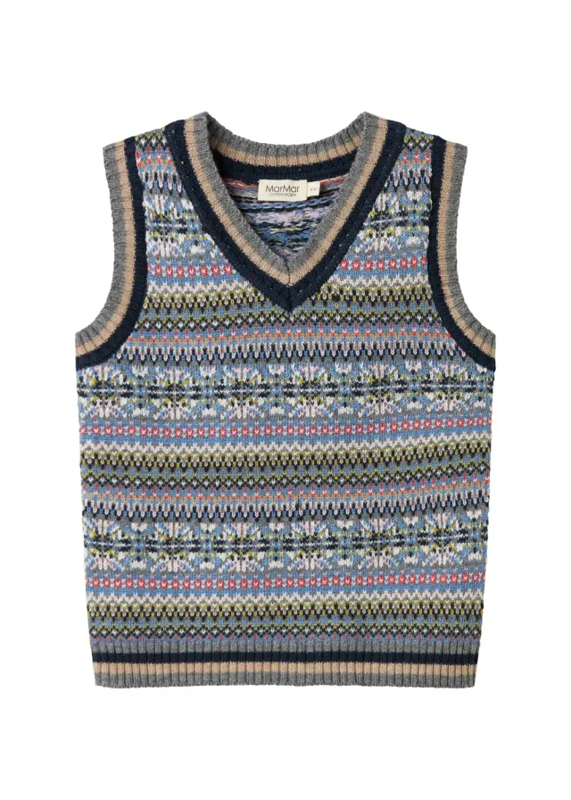 MarMar Taj strikvest Fair Isle varm uld