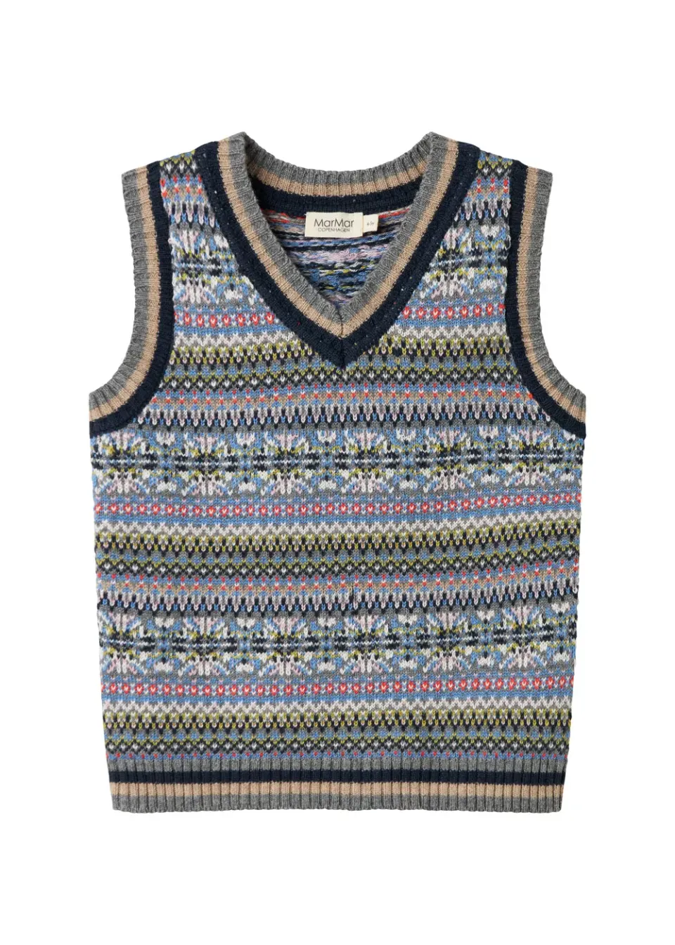 MarMar Taj strikvest Fair Isle varm uld