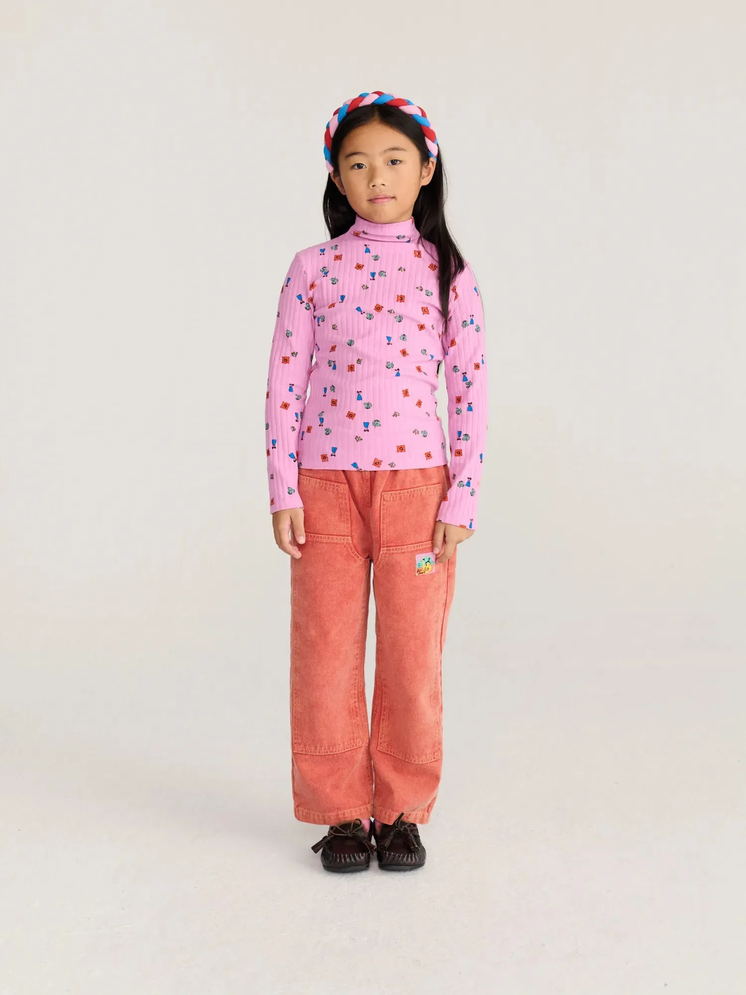 Bobo Choses Blossom T-shirt rullekrave lyserød bomuld