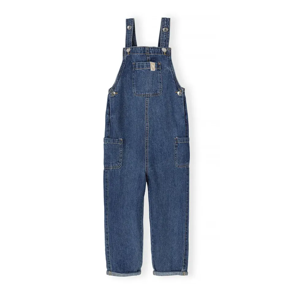 Minoti denim smækbukser hjerte blå str. 80-122