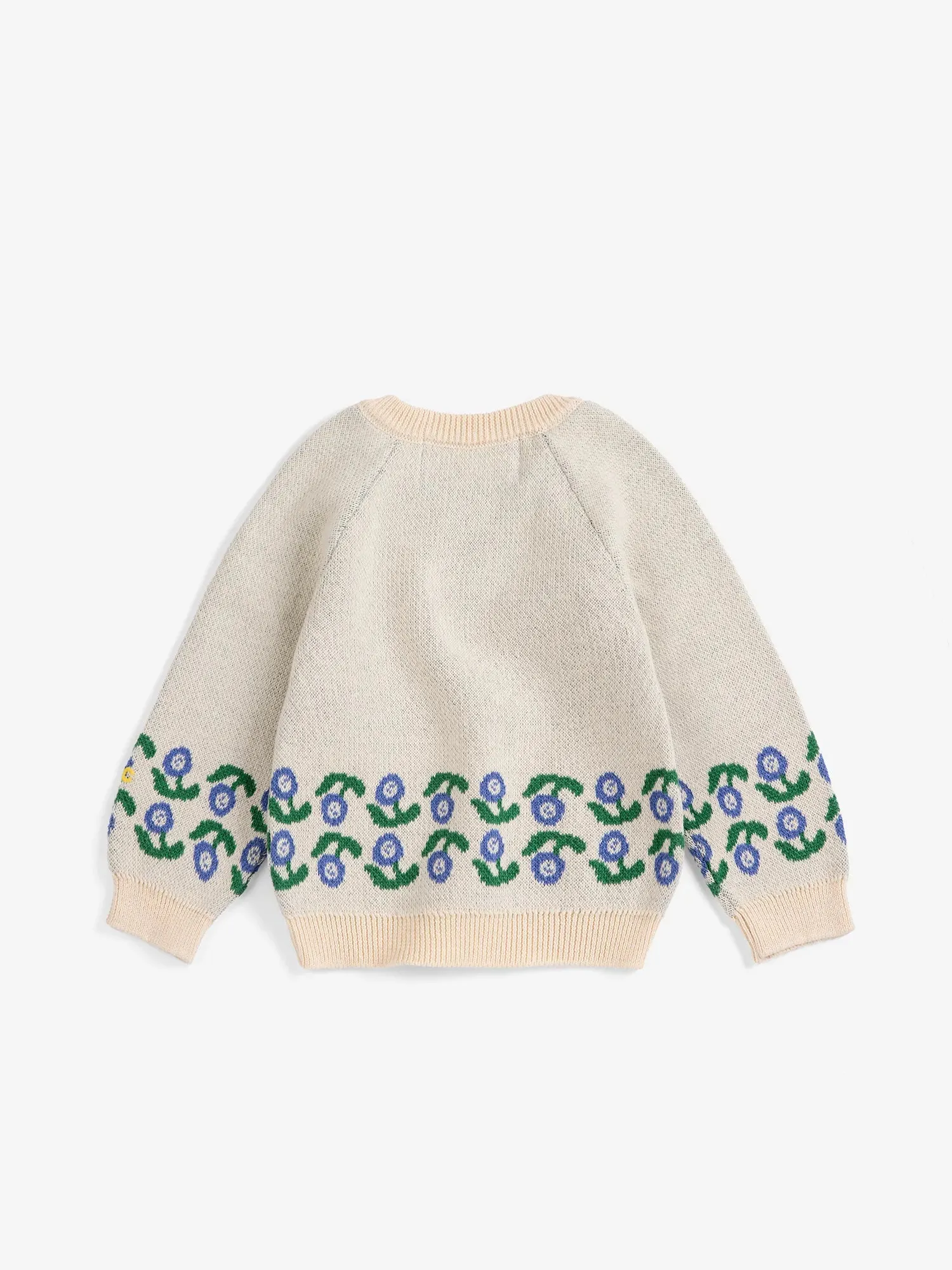 Bobo Choses Stamp Bloom jacquard striktrøje offwhite baby