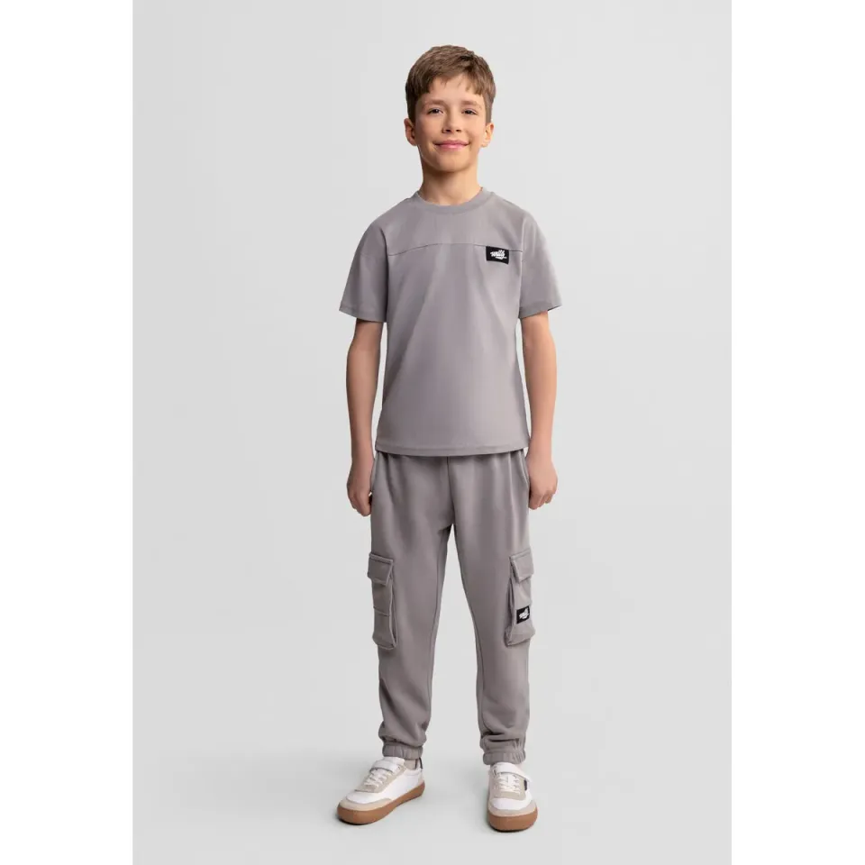 Minoti 44783 sæt til drenge grå t-shirt og cargobuks