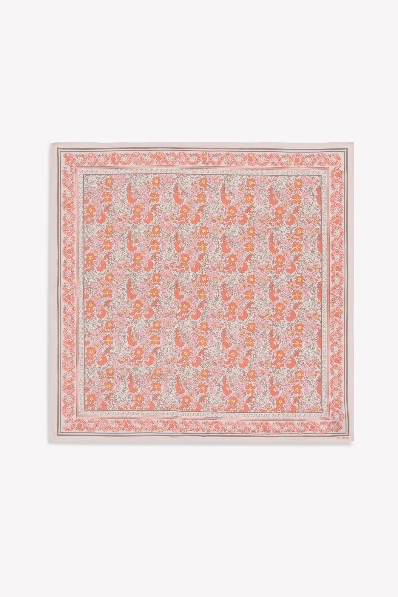 Bonton Fleur Vintage Rose tørklæde 50x50 bomuld