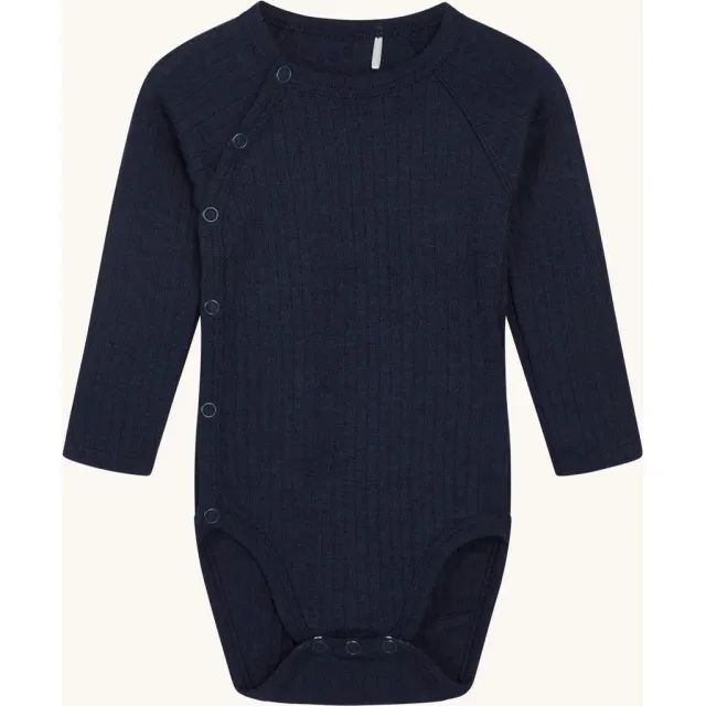 Hust & Claire Billi Pointelle body More Navy uld silke