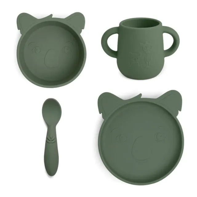 nuuroo Lykke servicesæt silikone dusty green 4-pak