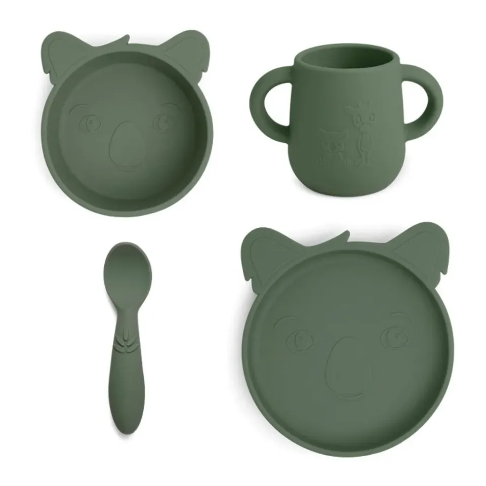 nuuroo Lykke servicesæt silikone dusty green 4-pak