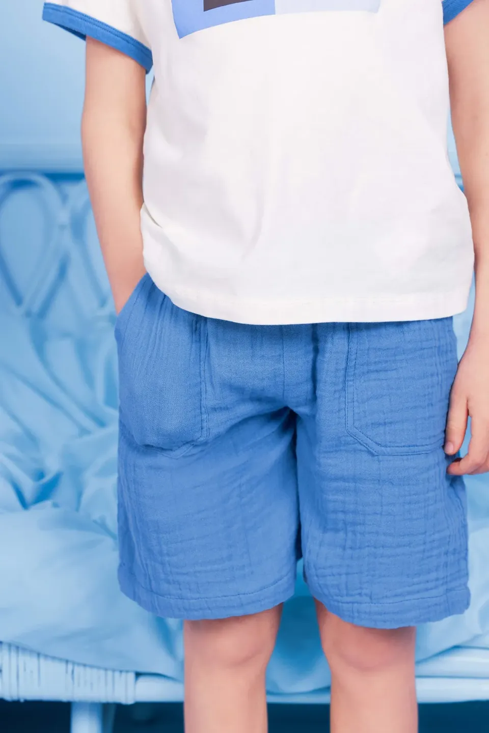 Bonton Nino bermudashorts blå elastik