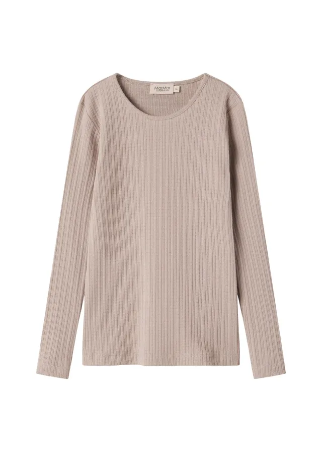 MarMar Tamra t-shirt Soft Beige langærmet modal