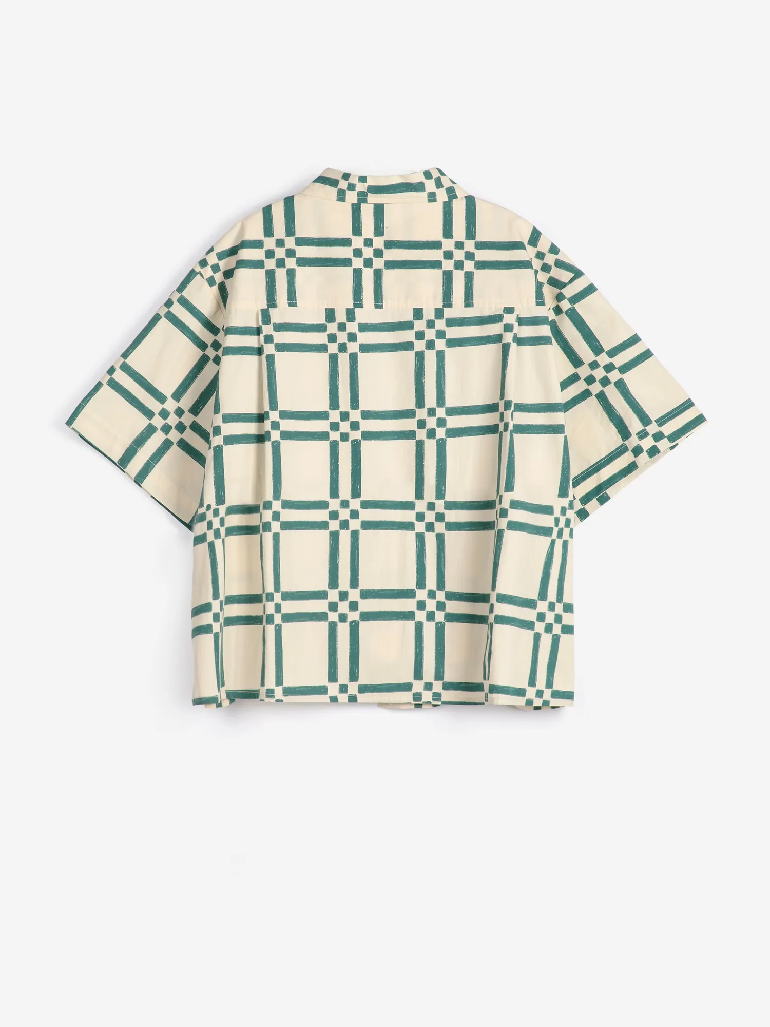 Bobo Choses Squares all over poplinskjorte beige XS