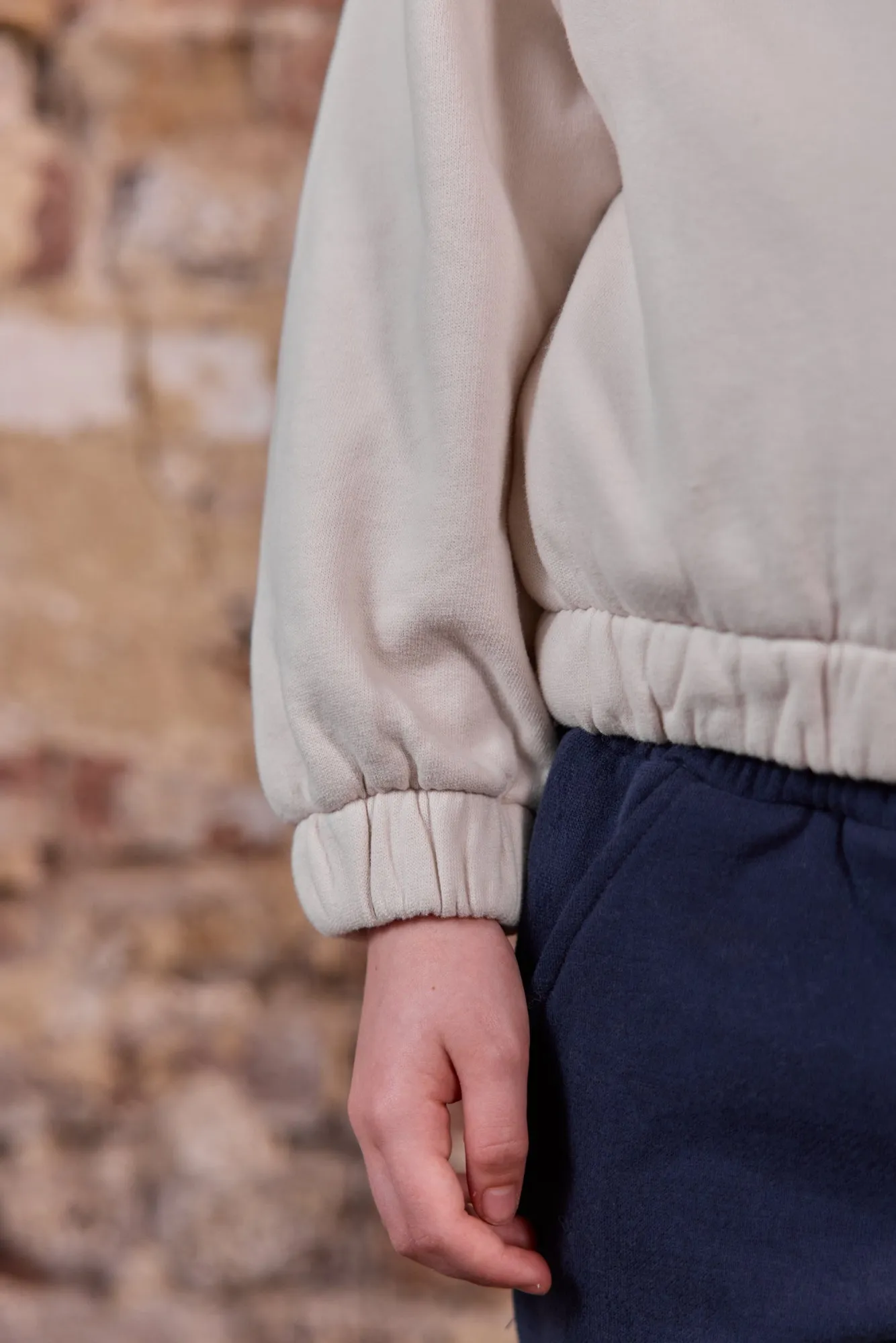 Bonton Mia sweatshirt milk bomuld lynlås