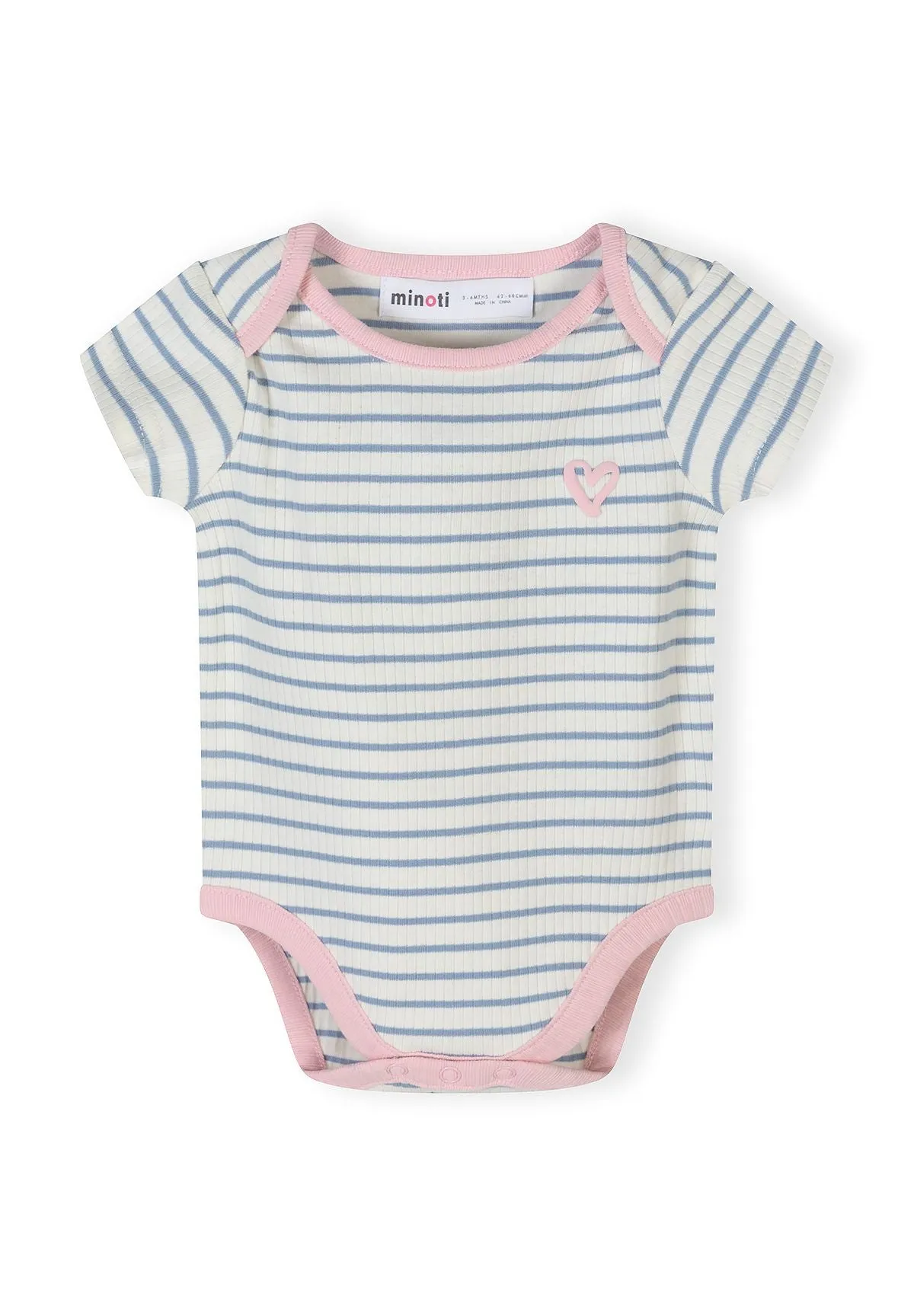 Minoti 44543 rib body til piger 3-pak rosa