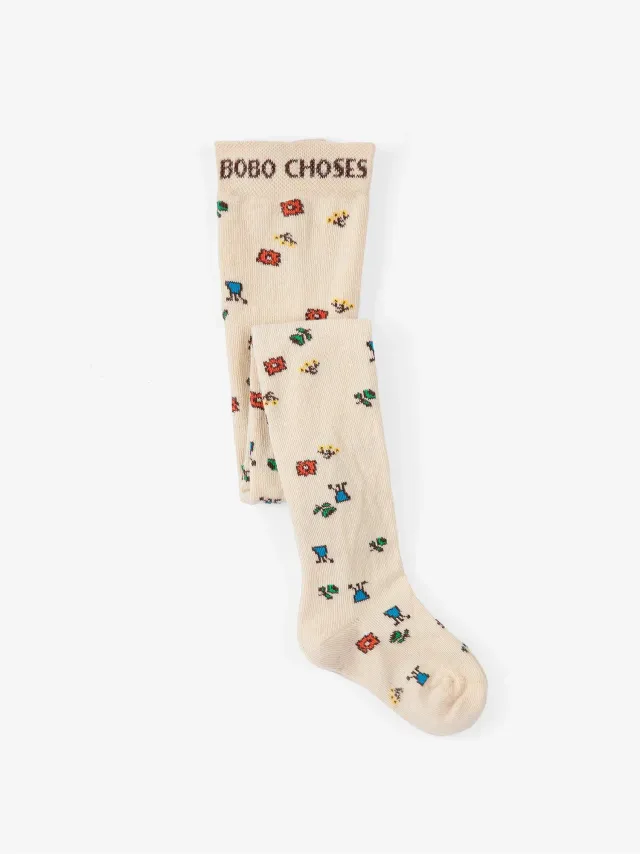 Bobo Choses Blossom strømpebukser offwhite økologisk