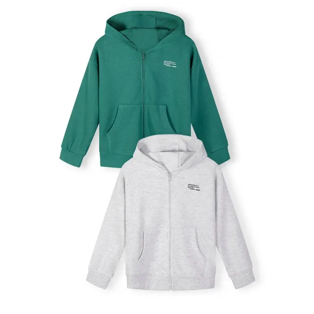 Minoti 44808 hoodie lynlås 2-pak grå petrol