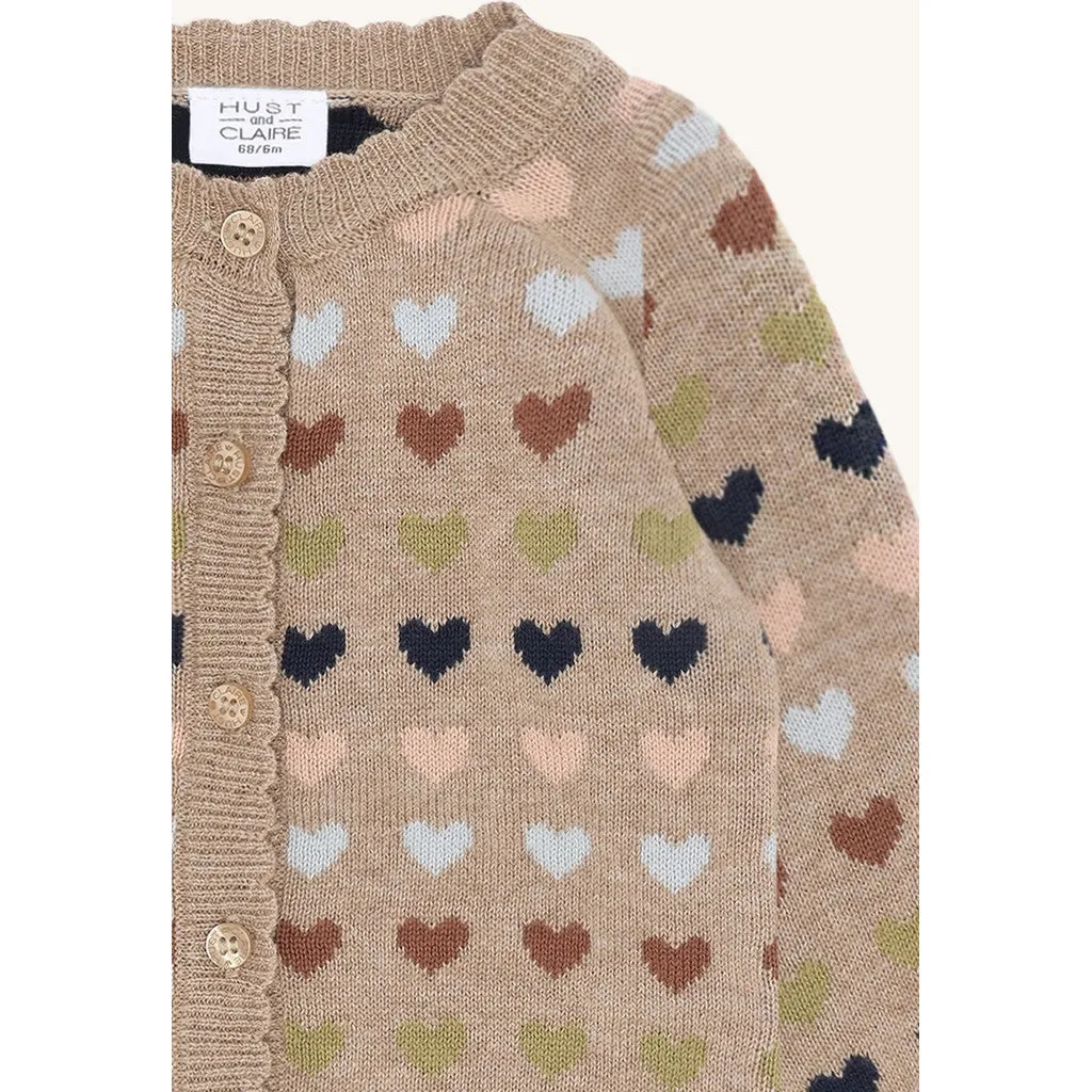 Hust & Claire HCCilja cardigan Biscuit hjerte