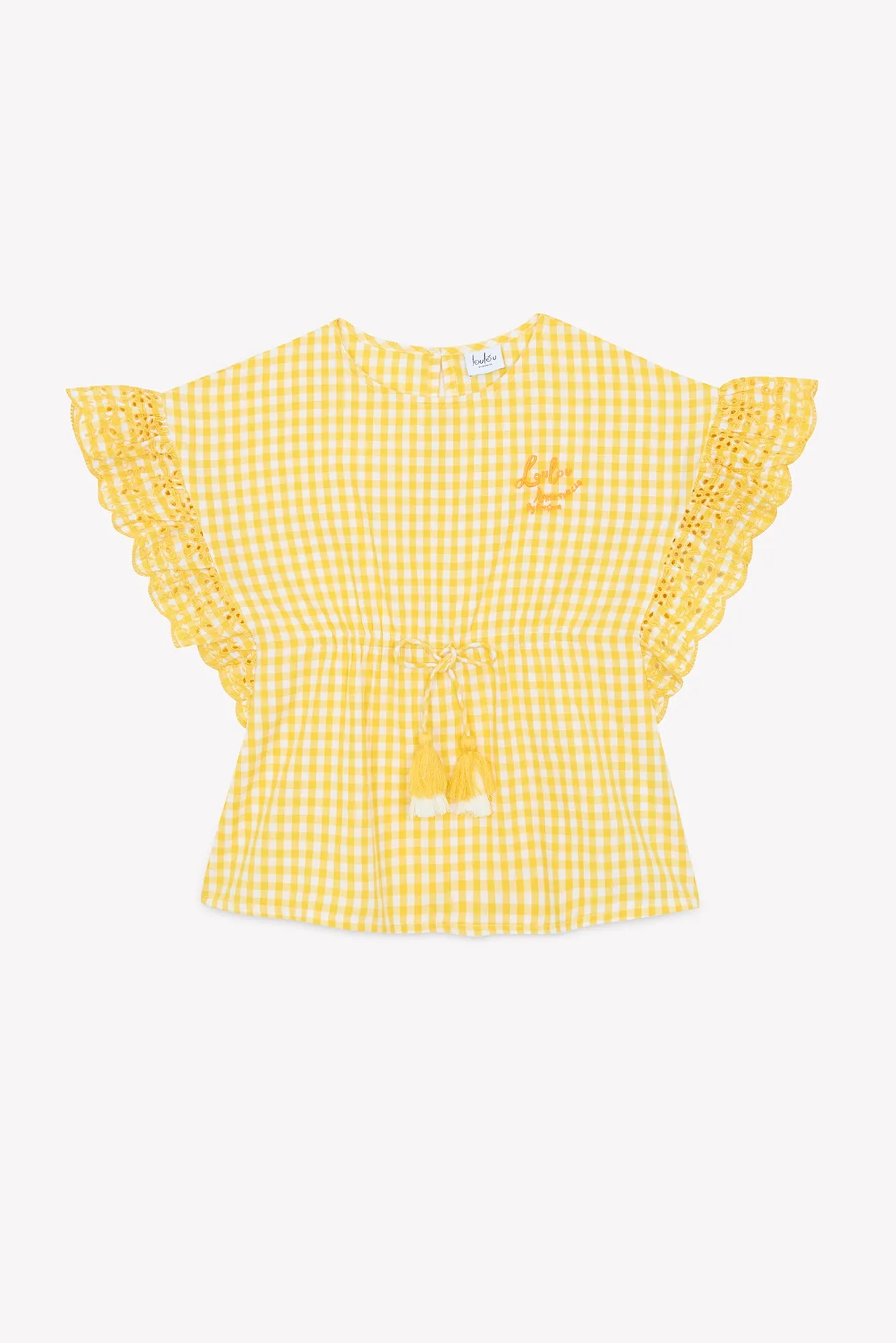 Bonton Loulou Vichy bluse gul ternet bomuld