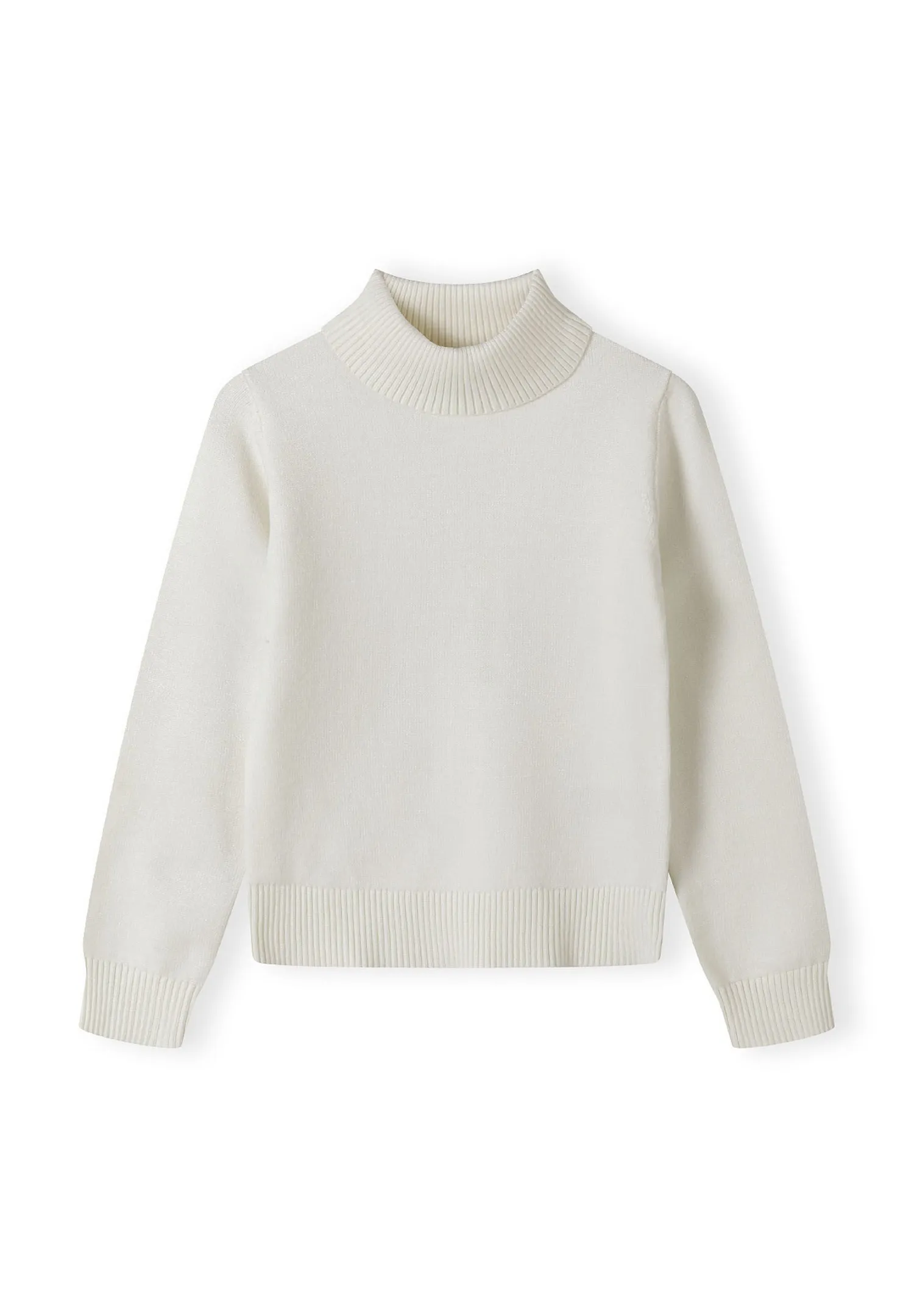 Minoti 43897 rullekrave pullover pige uldhvid