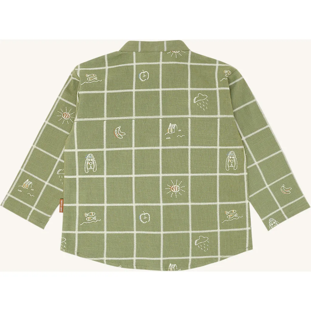 Hust & Claire HCRasser Carpet skjorte Light Green bomuld