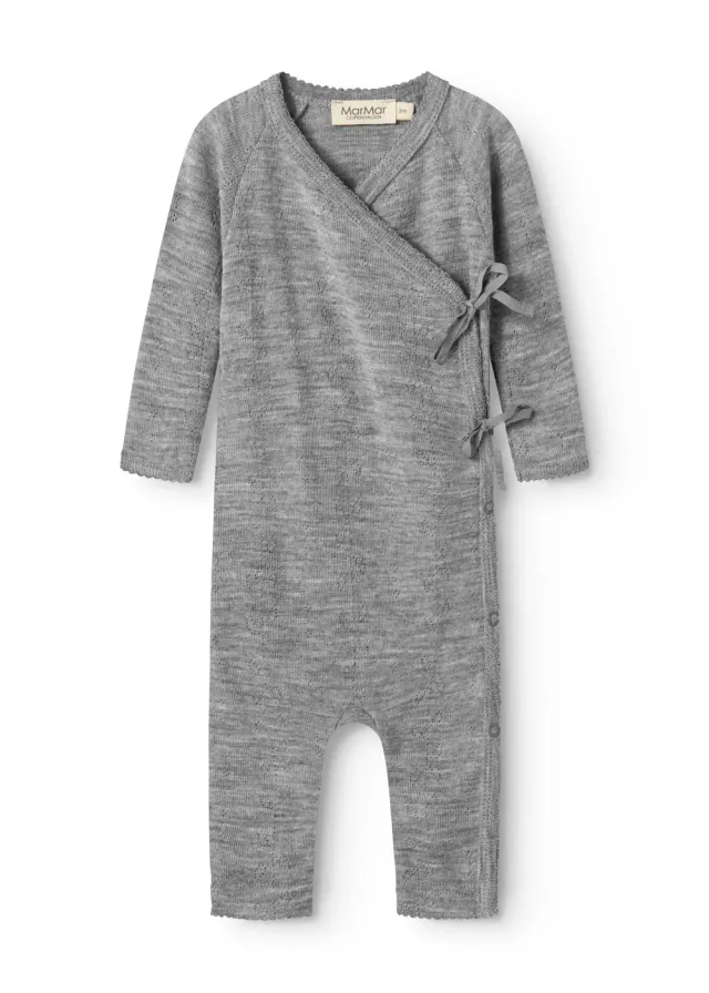 MarMar Rula heldragt Grey Melange uld pointelle