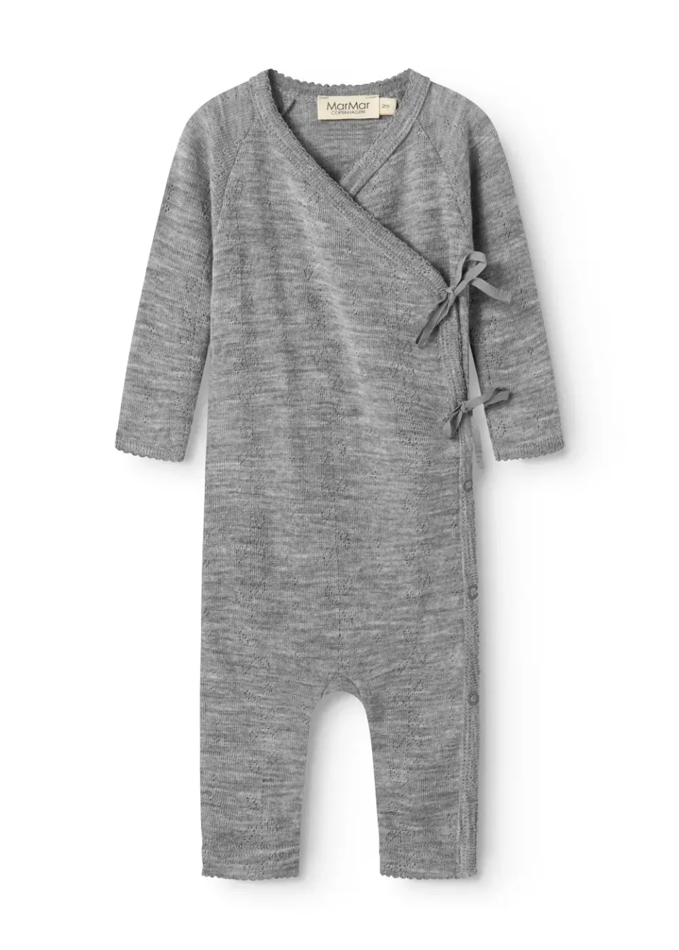 MarMar Rula heldragt Grey Melange uld pointelle
